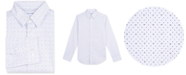 Calvin Klein Big Boys Slim-Fit Stretch Logo Dot-Print Dress Shirt